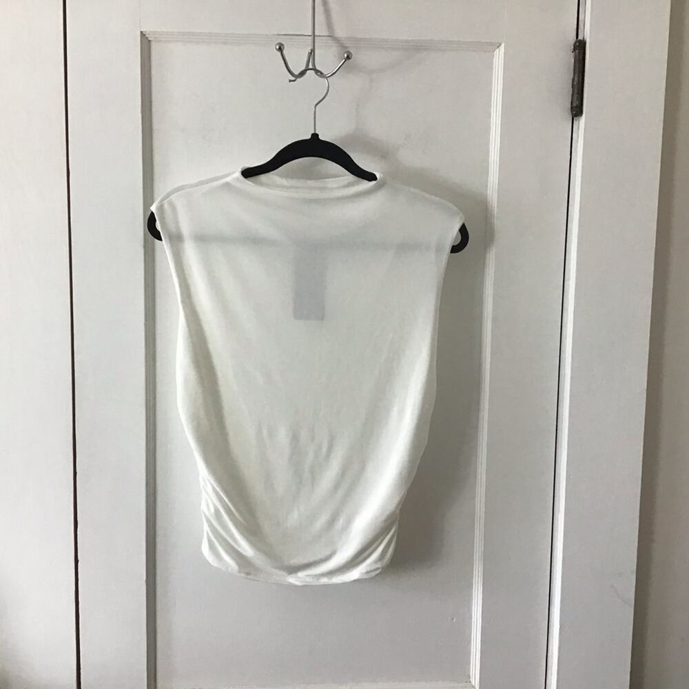 NWT Saints 21 White ruched tank sleeveless top large